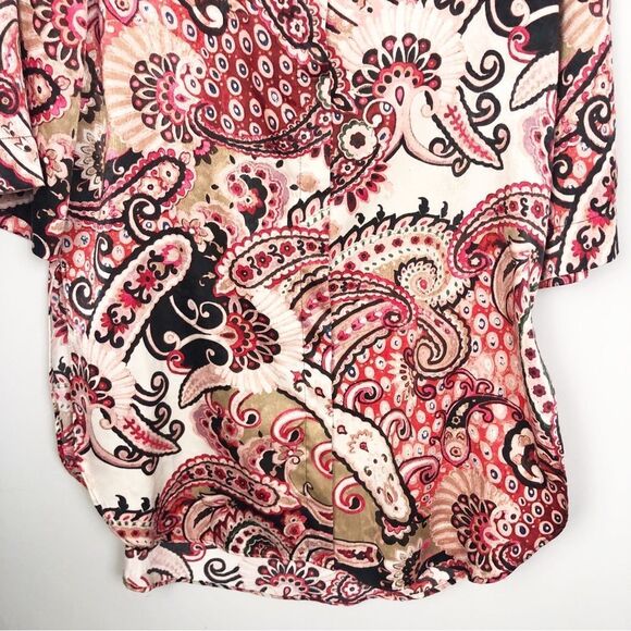 ZARA | Paisley Wide Sleeve Multicolor Tunic Length Top Women’s Size Small - Picture 7 of 11